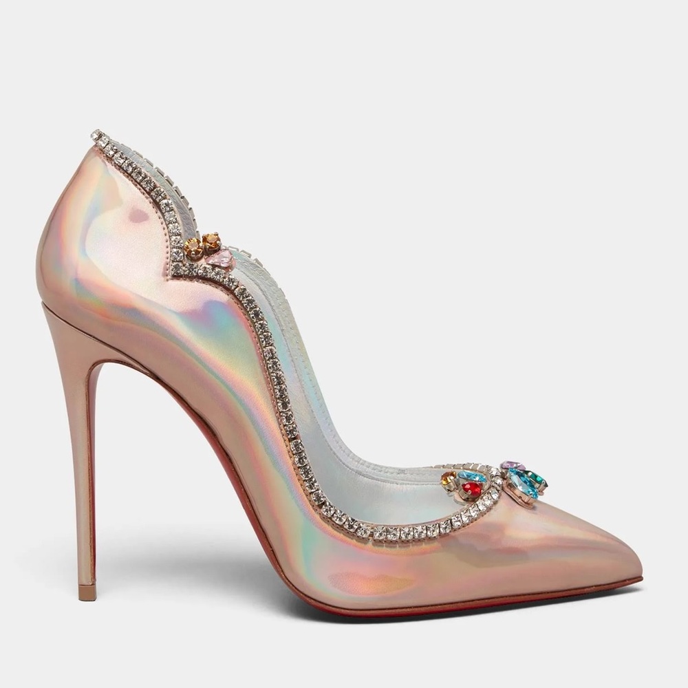 Christian Louboutin Chick Queen Iridescent Jewel Red Sole Pumps - New